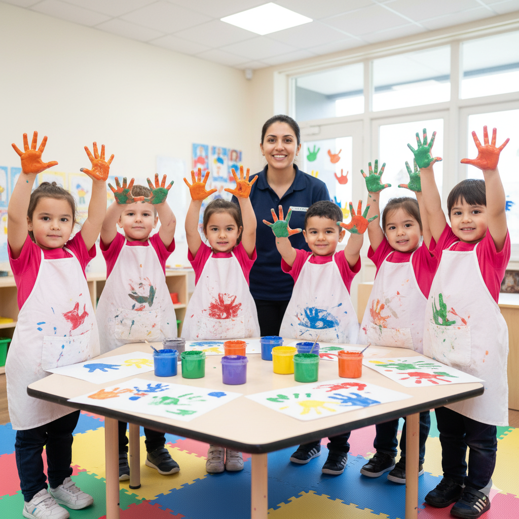 Child painting